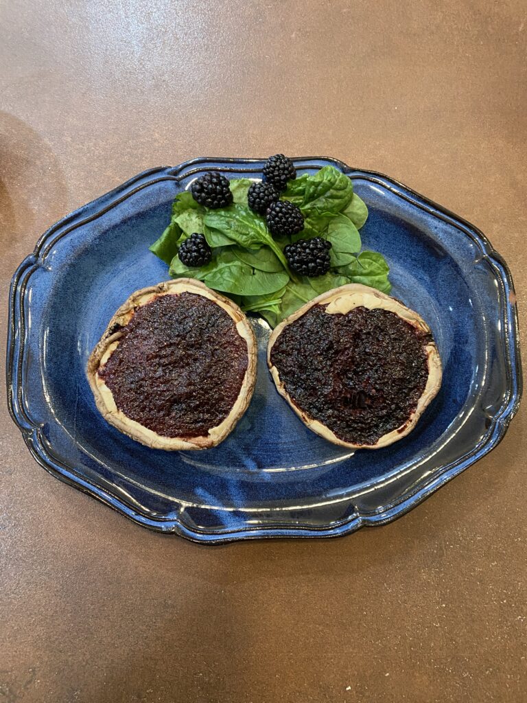 Blackberry Balsamic Glazed Portobello Mushrooms
